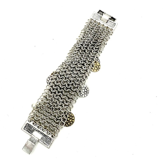 Chico's Silver Gold Two Tone Chain Bracelet Watch - Picture 10 of 10